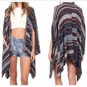 Free People The Big Trail5 Poncho Cardigan cotton linen size XS